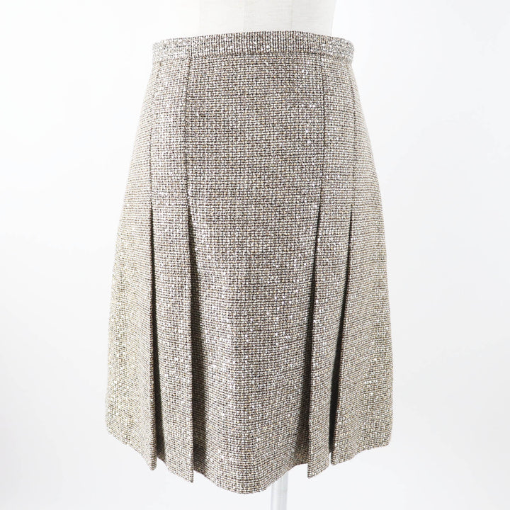 Excellent GUCCI Pleated skirt All-over sequins Gold series Women 40 545461