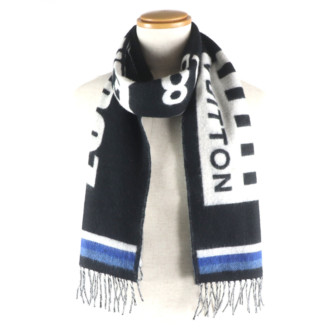 Very Good LOUIS VUITTON Scarf Ethalp LV Forward Current Black white blue M73439