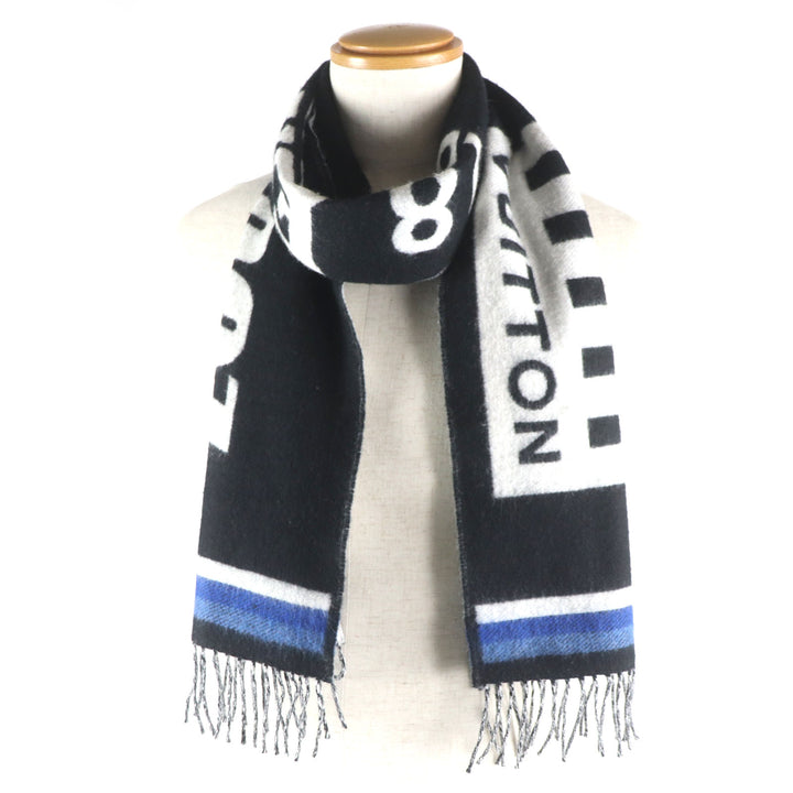 Very Good LOUIS VUITTON Scarf Ethalp LV Forward Current Black white blue M73439