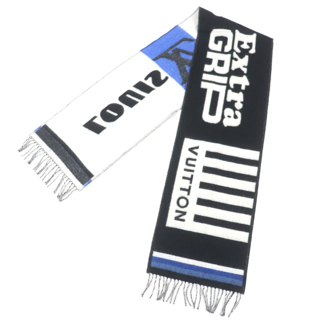 Very Good LOUIS VUITTON Scarf Ethalp LV Forward Current Black white blue M73439