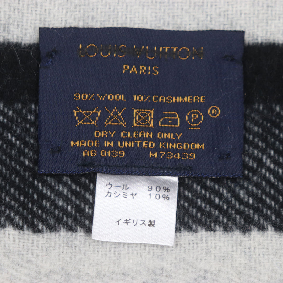 Very Good LOUIS VUITTON Scarf Ethalp LV Forward Current Black white blue M73439