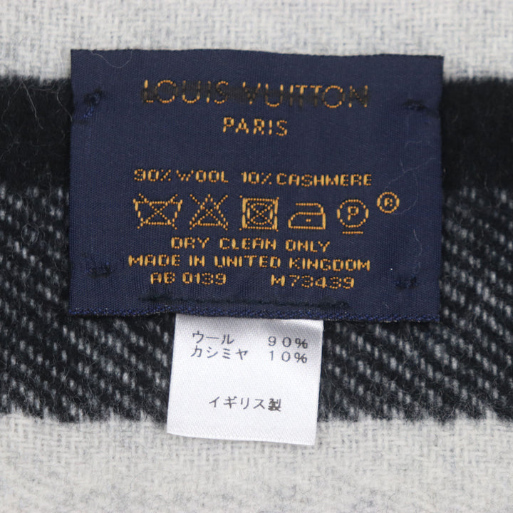 Very Good LOUIS VUITTON Scarf Ethalp LV Forward Current Black white blue M73439