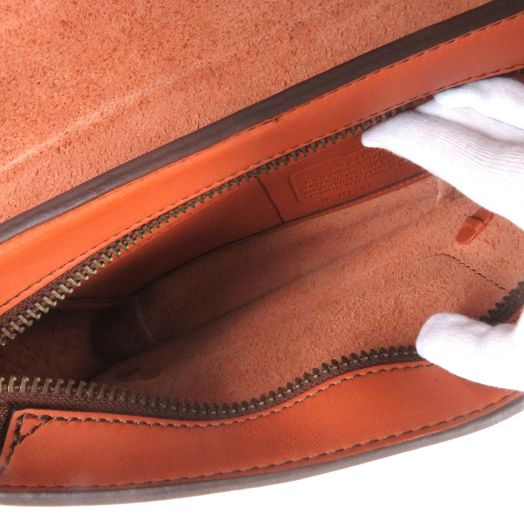 Great COACH Sling bag Turnlock All Leather Waist Bag Brown leather mens 70722