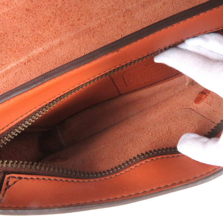 Great COACH Sling bag Turnlock All Leather Waist Bag Brown leather mens 70722