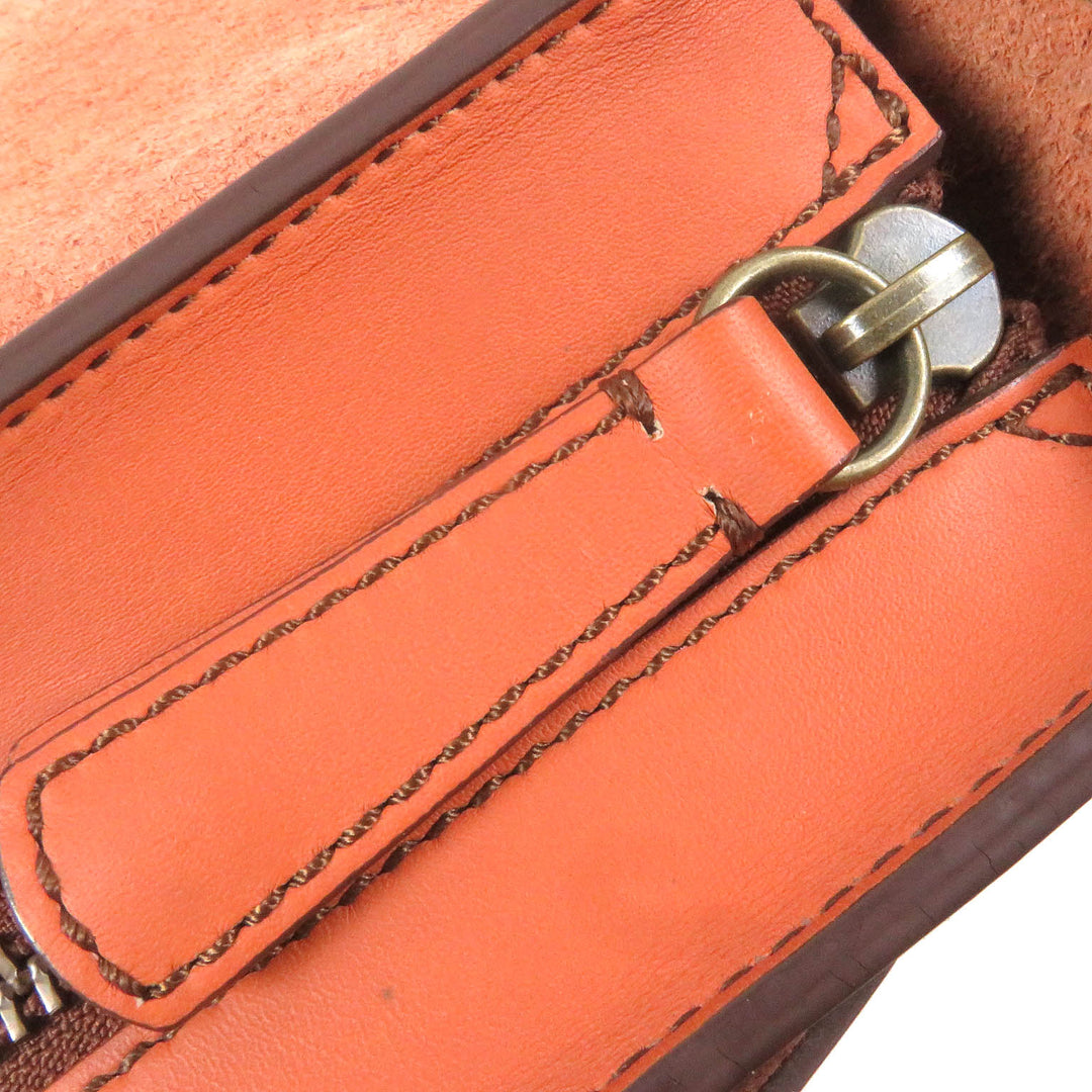 Great COACH Sling bag Turnlock All Leather Waist Bag Brown leather mens 70722