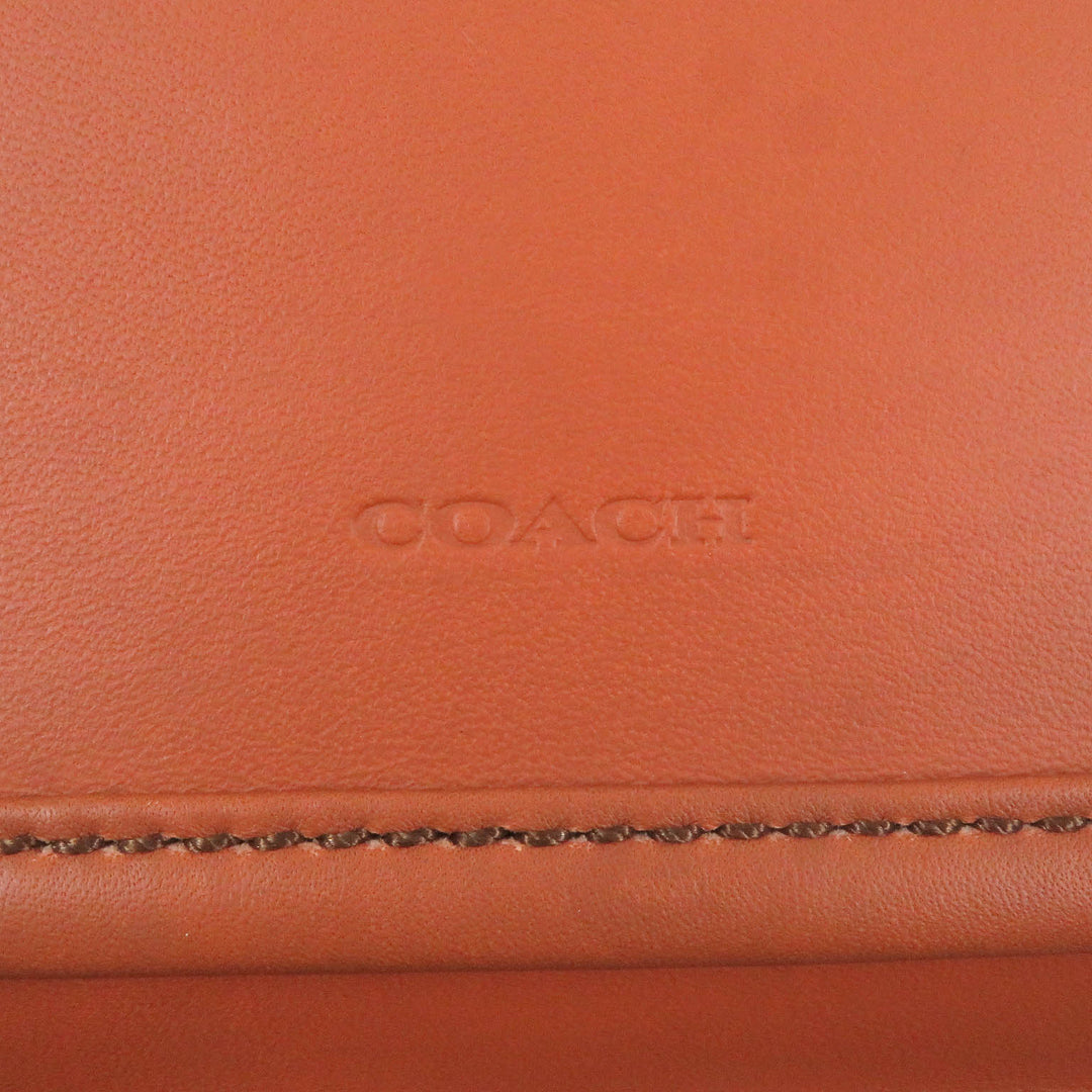 Great COACH Sling bag Turnlock All Leather Waist Bag Brown leather mens 70722
