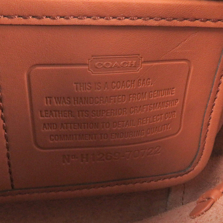Great COACH Sling bag Turnlock All Leather Waist Bag Brown leather mens 70722