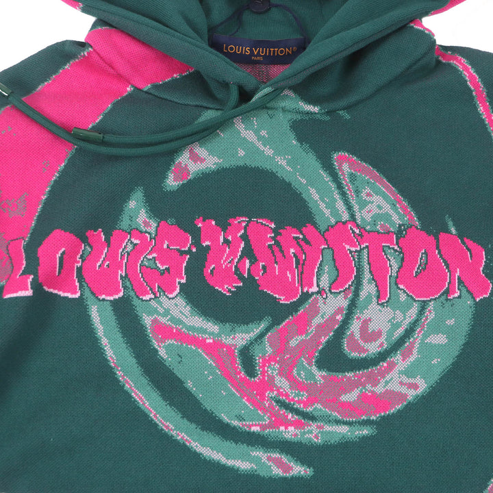 LOUIS VUITTON Parker graphic logo pullover green cotton mens XL