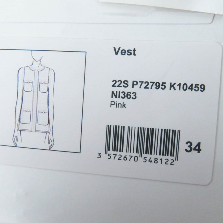 Excellent CHANEL Best COCO Mark buttoned front open long length pink Women 34