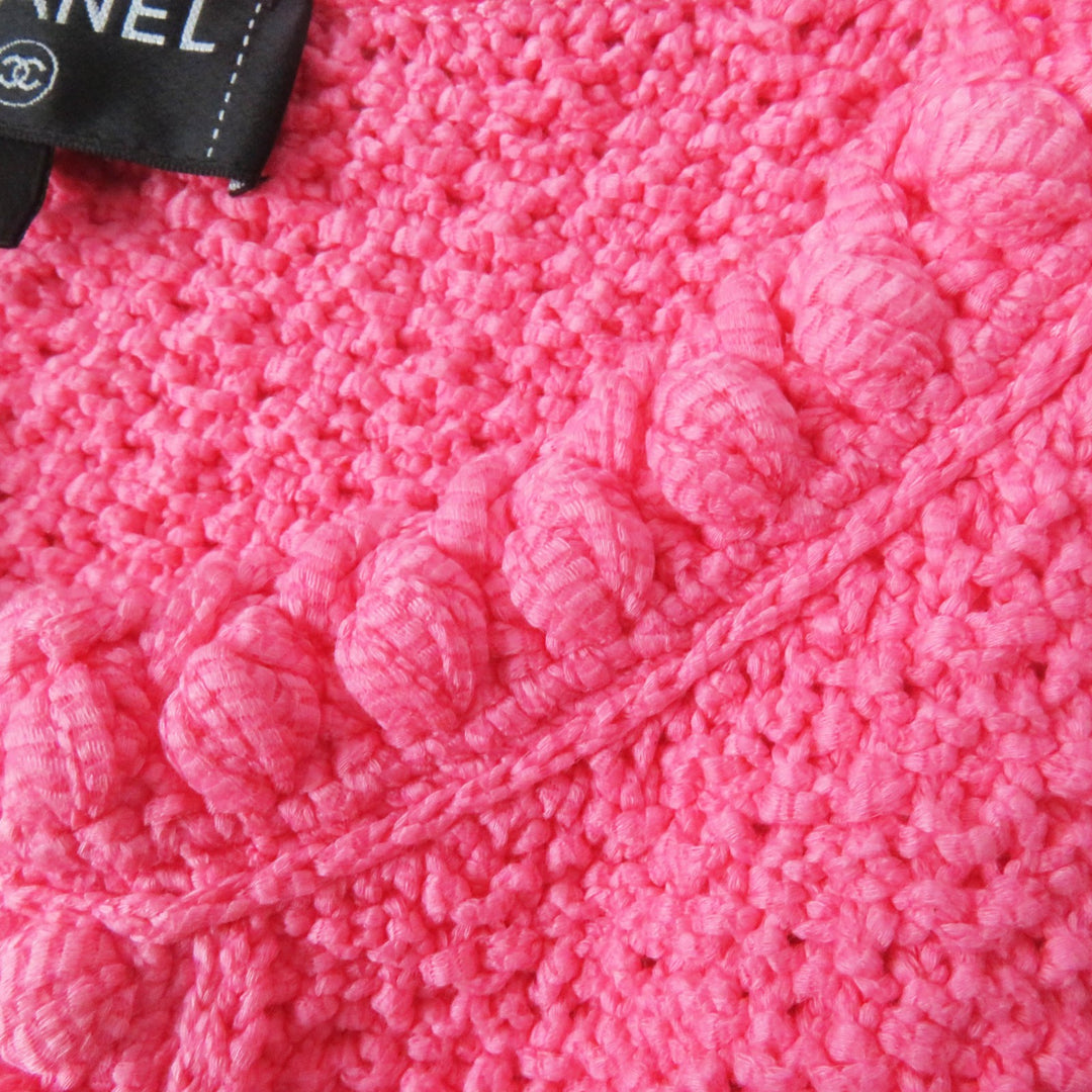 Excellent CHANEL Best COCO Mark buttoned front open long length pink Women 34