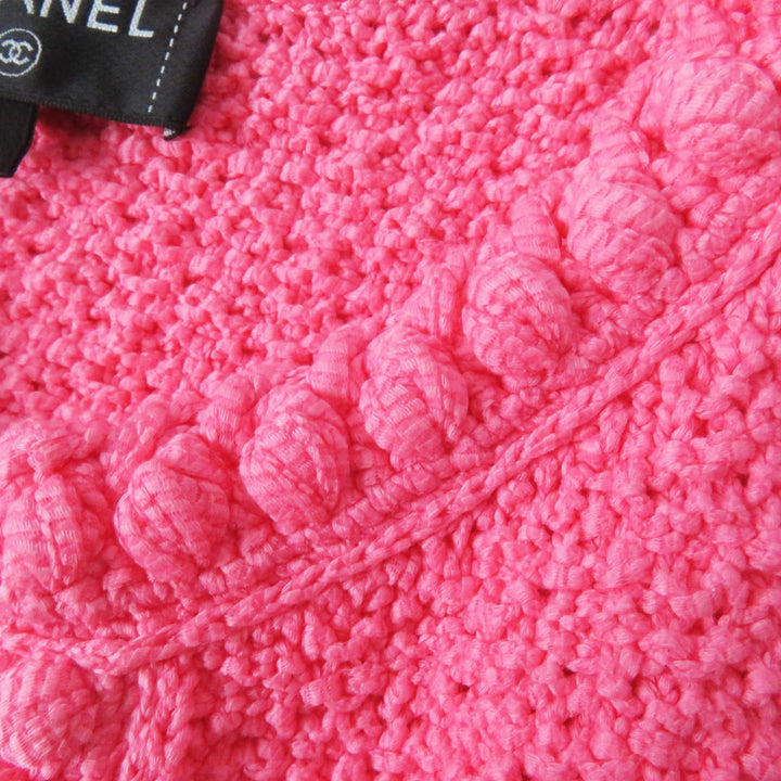 Excellent CHANEL Best COCO Mark buttoned front open long length pink Women 34