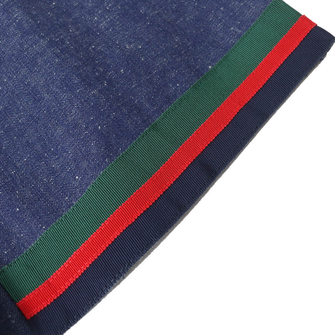 Excellent GUCCI skirt Web line GG logo button Denim Indigo blue Women 38 521009