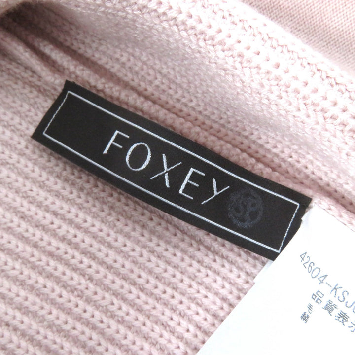 Pristine FOXEY cardigan Robin ZIP UP Driver's Knit Jacket Antique 40 42604