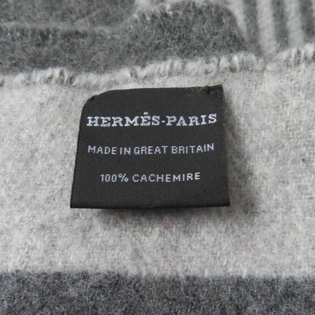 Excellent HERMES Scarf Sangle a Bookle With fringe cashmere Women
