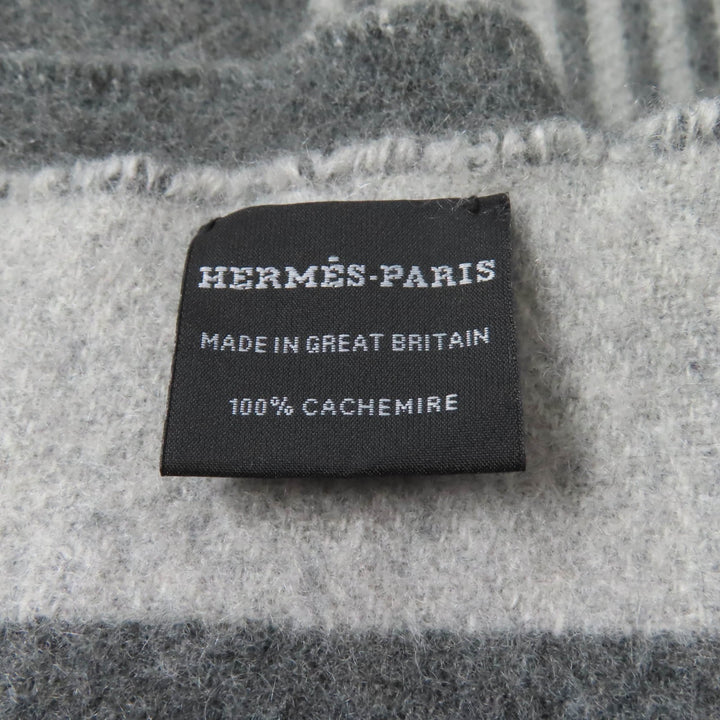 Excellent HERMES Scarf Sangle a Bookle With fringe cashmere Women
