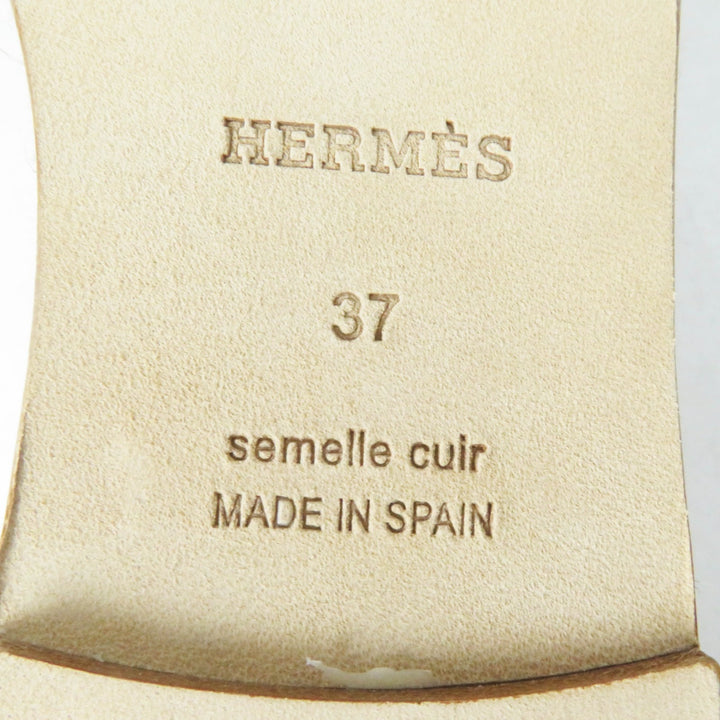 Pristine HERMES Slip-on Indirizzo Van Quatre Faubourg Patch Tower ash Women 37