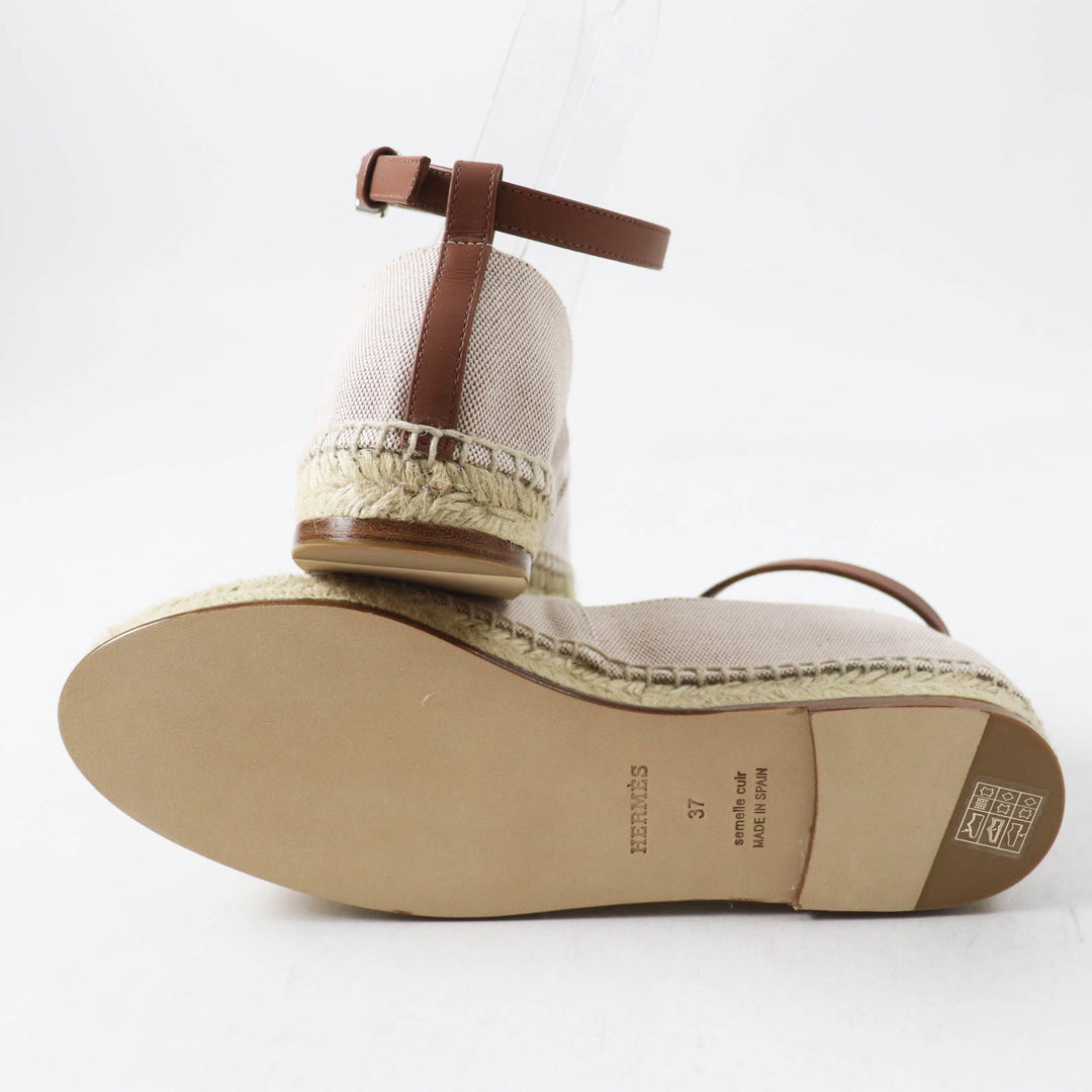 Pristine HERMES Slip-on Indirizzo Van Quatre Faubourg Patch Tower ash Women 37