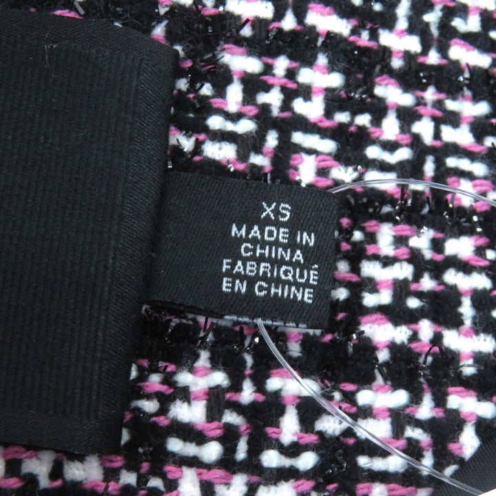 Pristine COACH collarless jacket Signature lining Black Pink White XS CO841