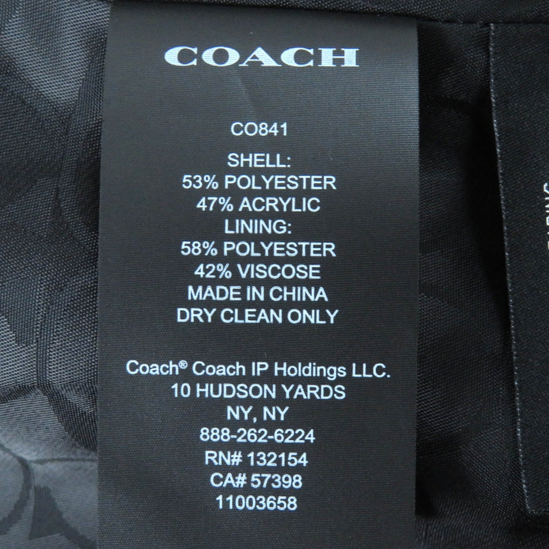 Pristine COACH collarless jacket Signature lining Black Pink White XS CO841