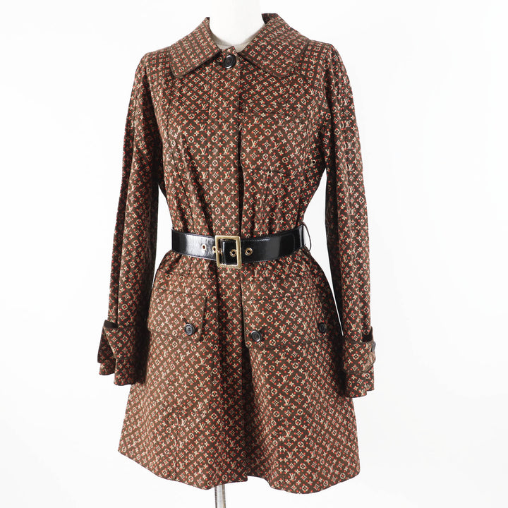 Discounted Very Good LOUIS VUITTON MACKINTOSH coat Rubberized Brown cotton Women 34