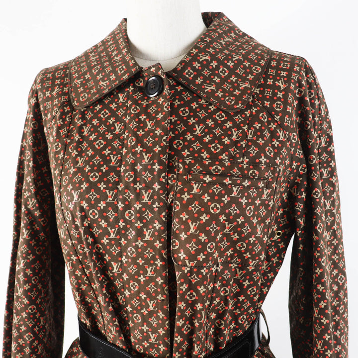 Discounted Very Good LOUIS VUITTON MACKINTOSH coat Rubberized Brown cotton Women 34