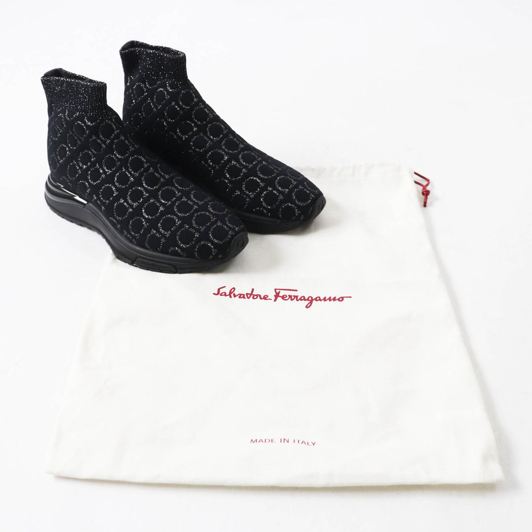 Pristine Salvatore Ferragamo sneakers Gancini all-over print knit Women 5.5