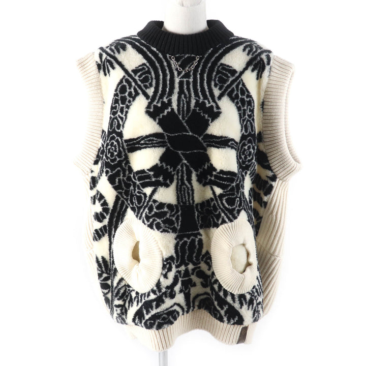 LOUIS VUITTON Best Ivory black wool Women XS