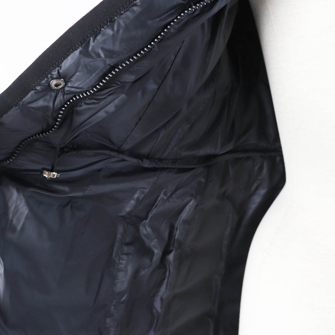 Great MONCLER down coat HERMINE Patch and hooded long black Nylon Women 0