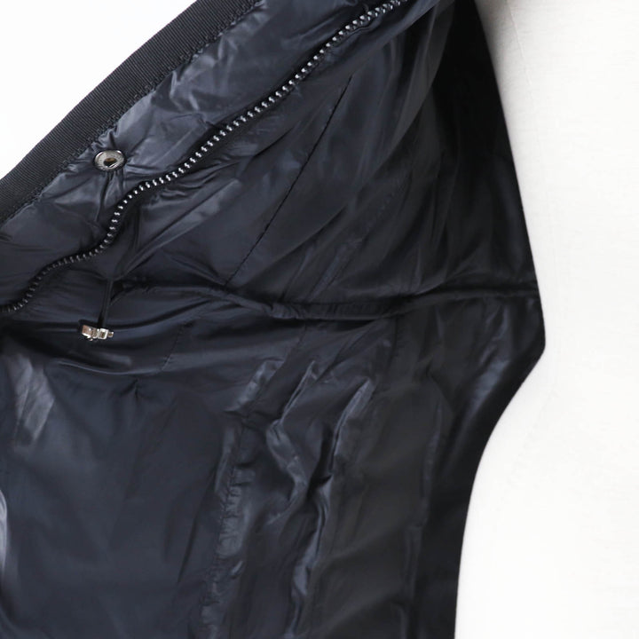 Great MONCLER down coat HERMINE Patch and hooded long black Nylon Women 0