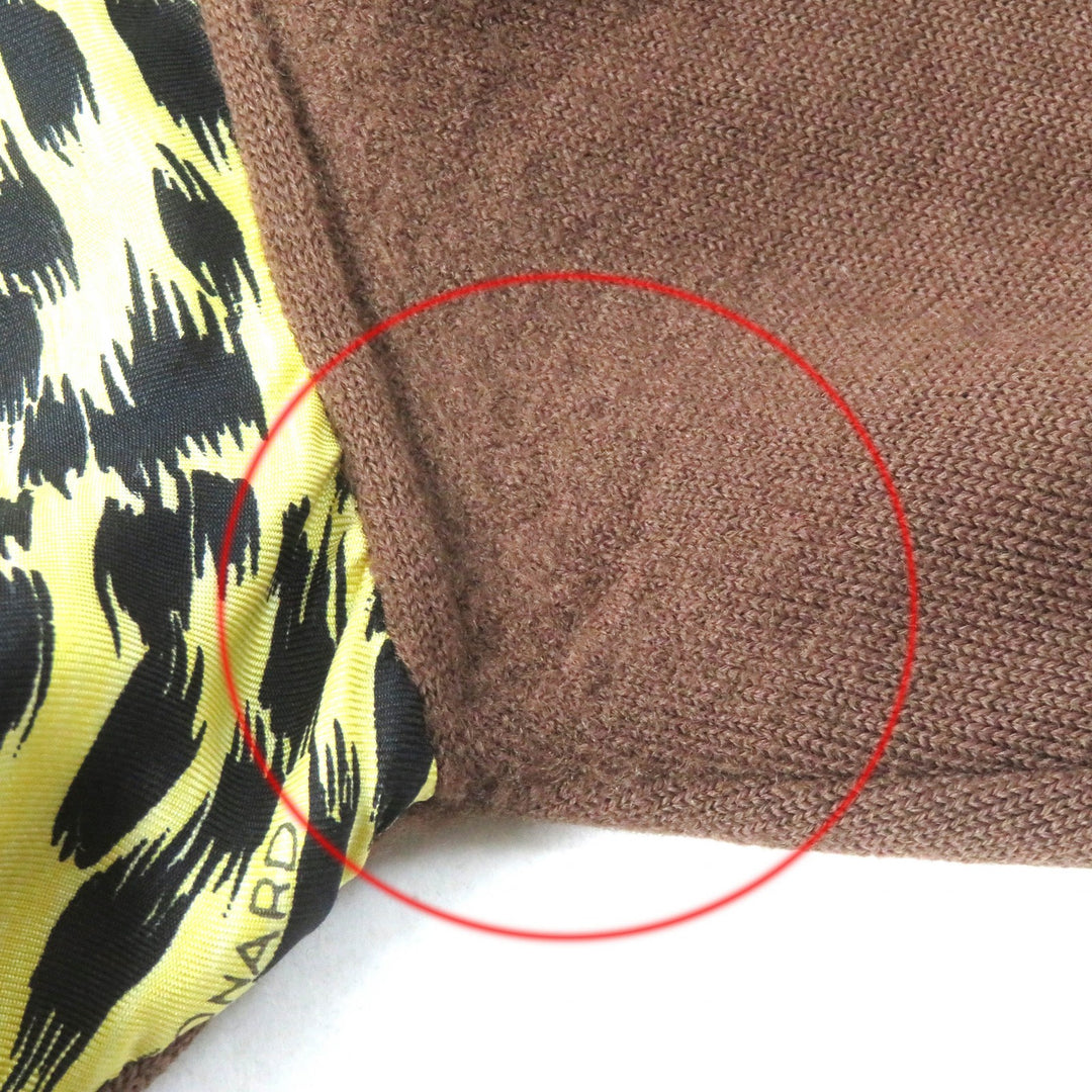 Great LEONARD FASHION tops Leopard Pattern Silk Switch Wool Knit Pullover woolM