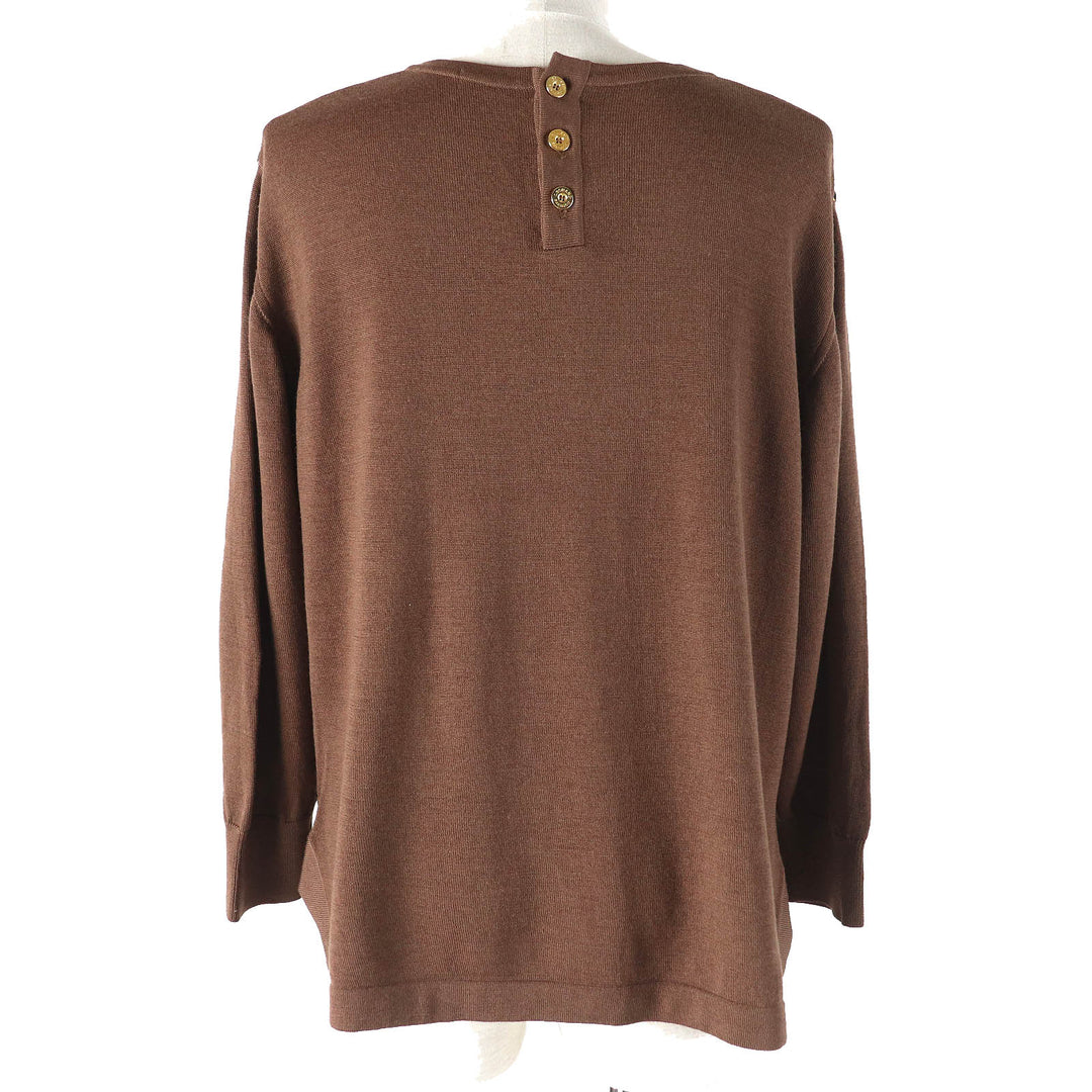 Great LEONARD FASHION tops Leopard Pattern Silk Switch Wool Knit Pullover woolM