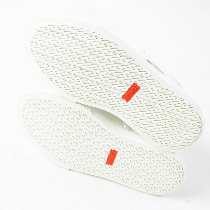 Excellent HERMES High cut sneakers Daydream kelly buckle White beige leather