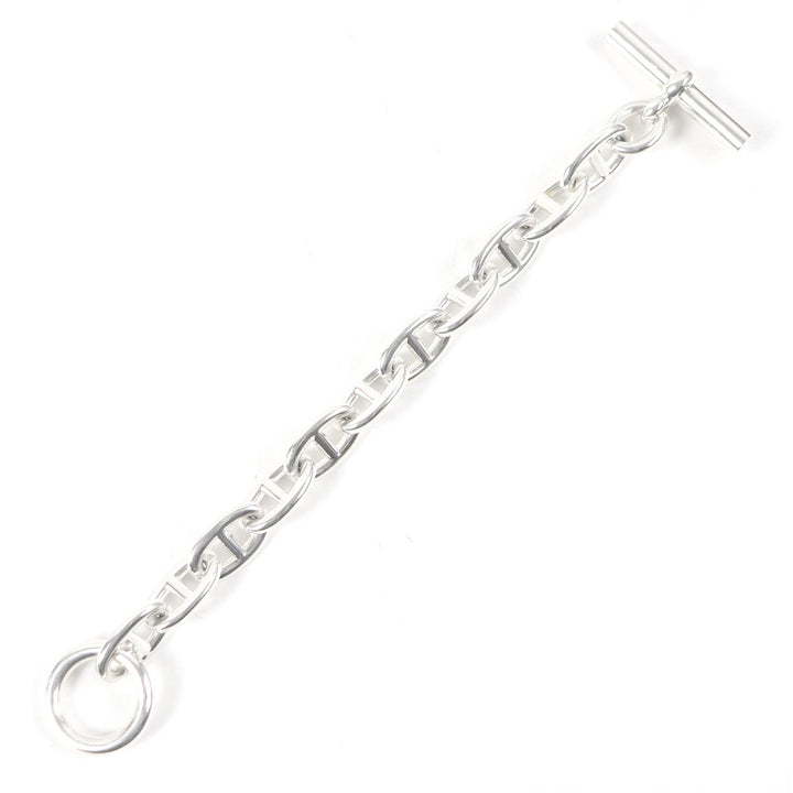 Great HERMES bracelet Chene Dunkle TGM 11 frames Silver AG925 mens
