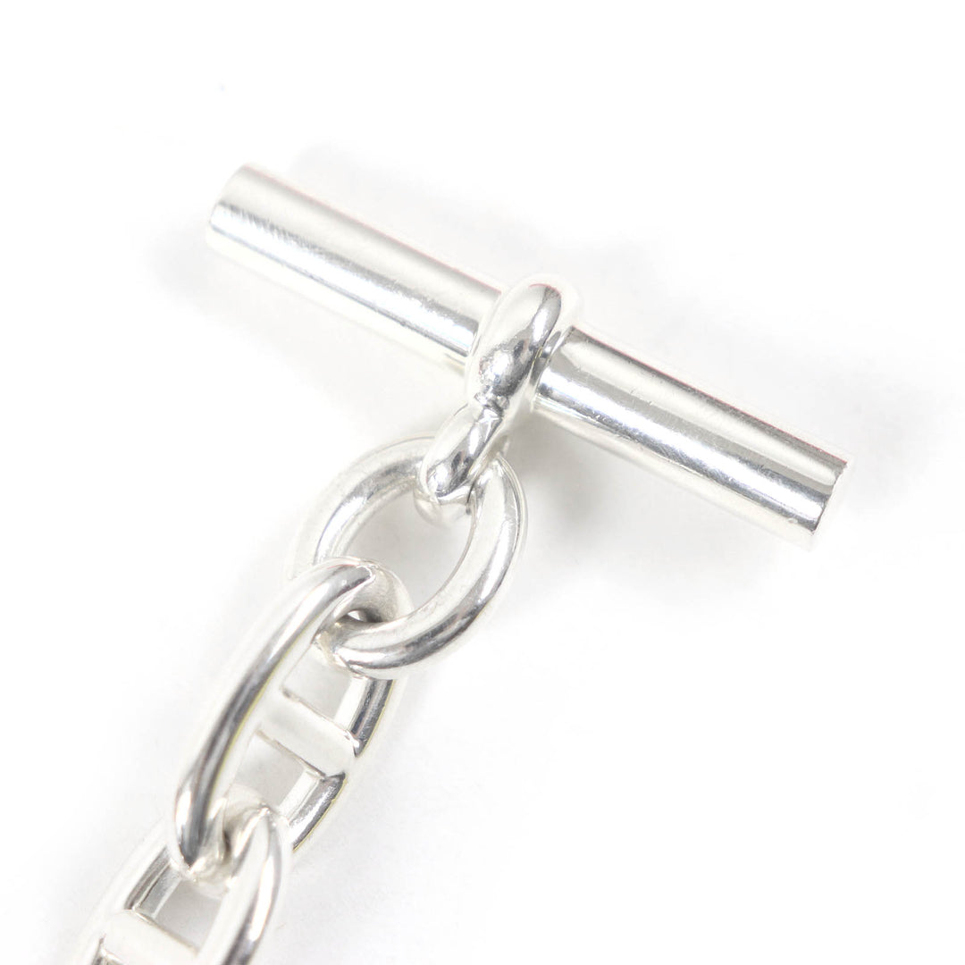 Great HERMES bracelet Chene Dunkle TGM 11 frames Silver AG925 mens