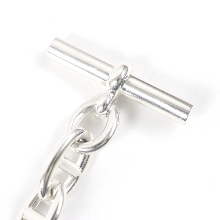 Great HERMES bracelet Chene Dunkle TGM 11 frames Silver AG925 mens