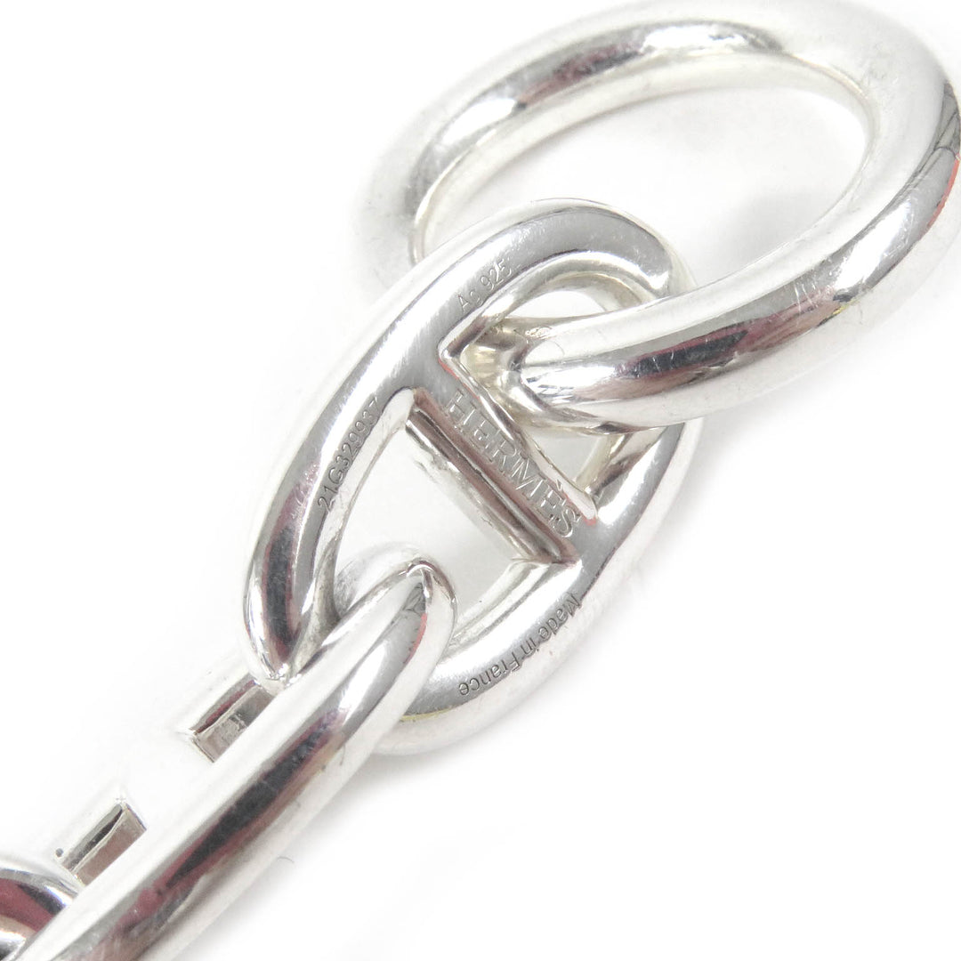 Great HERMES bracelet Chene Dunkle TGM 11 frames Silver AG925 mens