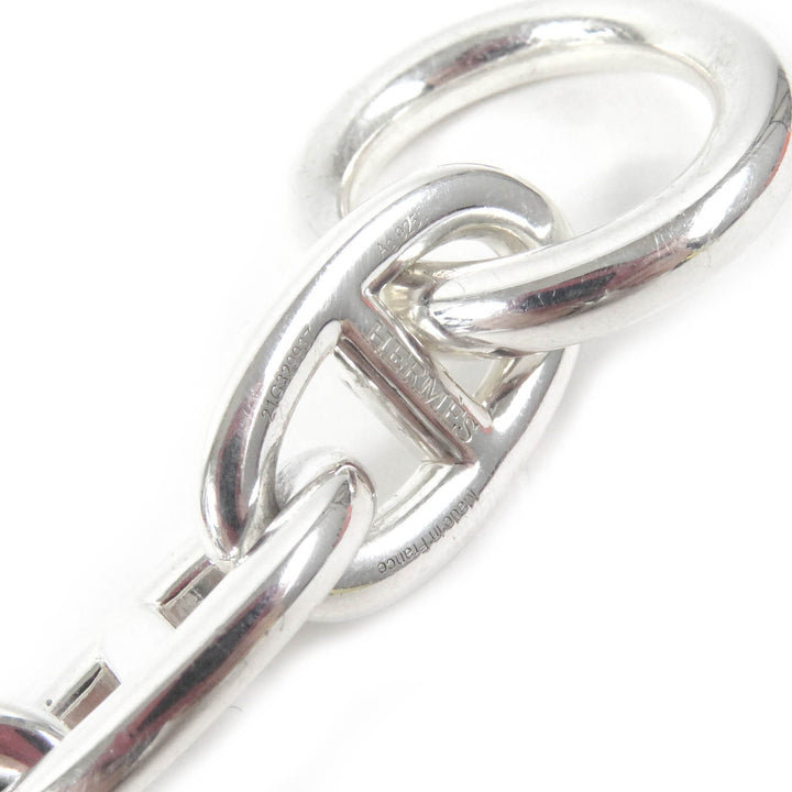 Great HERMES bracelet Chene Dunkle TGM 11 frames Silver AG925 mens