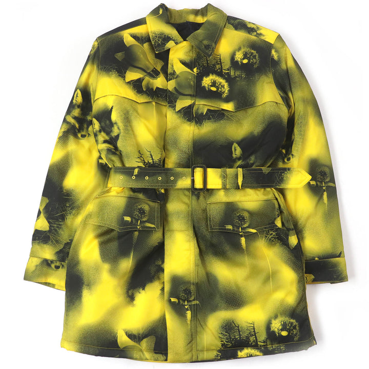 Pristine PRADA coat Triangle Logo Padded Graphic yellow recycled mens XS SGC091