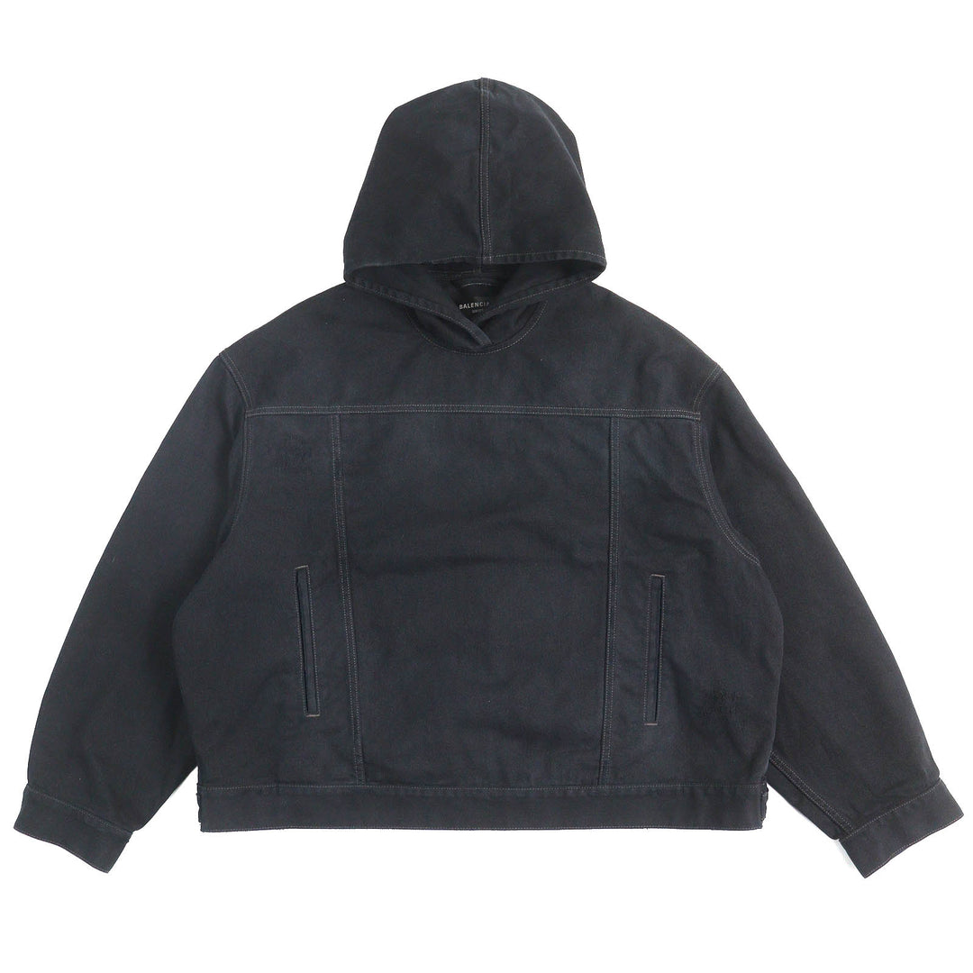 Great BALENCIAGA hoodie DENIM FOODIE PULL-OVER PARKER mens 1 719313 TNW54