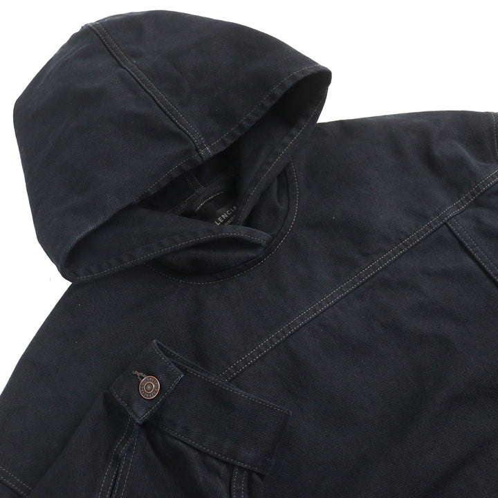 Great BALENCIAGA hoodie DENIM FOODIE PULL-OVER PARKER cotton mens 1 719313 TNW54