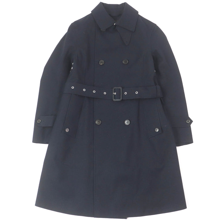 Great Mackintosh coat Double-breasted rubberized coat Navy wool mens 38