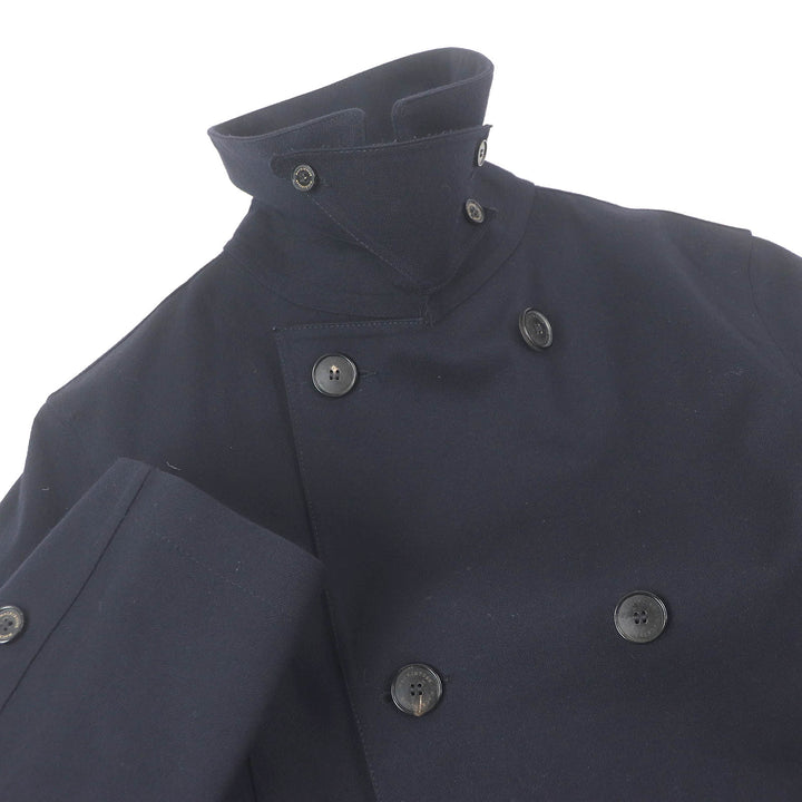 Great Mackintosh coat Double-breasted rubberized coat Navy wool mens 38
