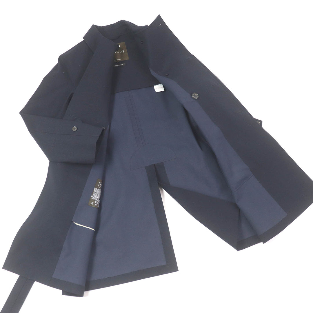 Great Mackintosh coat Double-breasted rubberized coat Navy wool mens 38