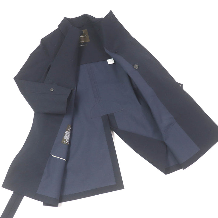 Great Mackintosh coat Double-breasted rubberized coat Navy wool mens 38