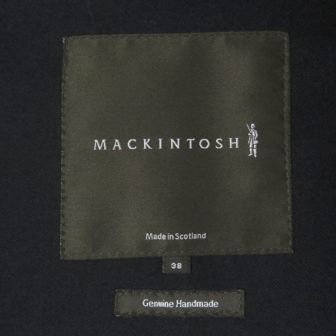 Great Mackintosh coat Double-breasted rubberized coat Navy wool mens 38