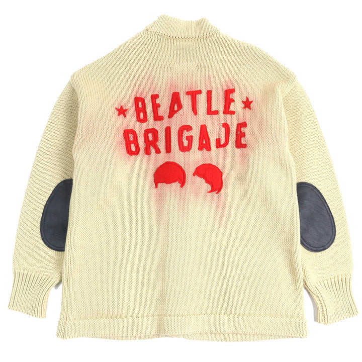 Excellent BOWWOW cardigan BEATLE MANIA CARDIGAN Leather elbow patch