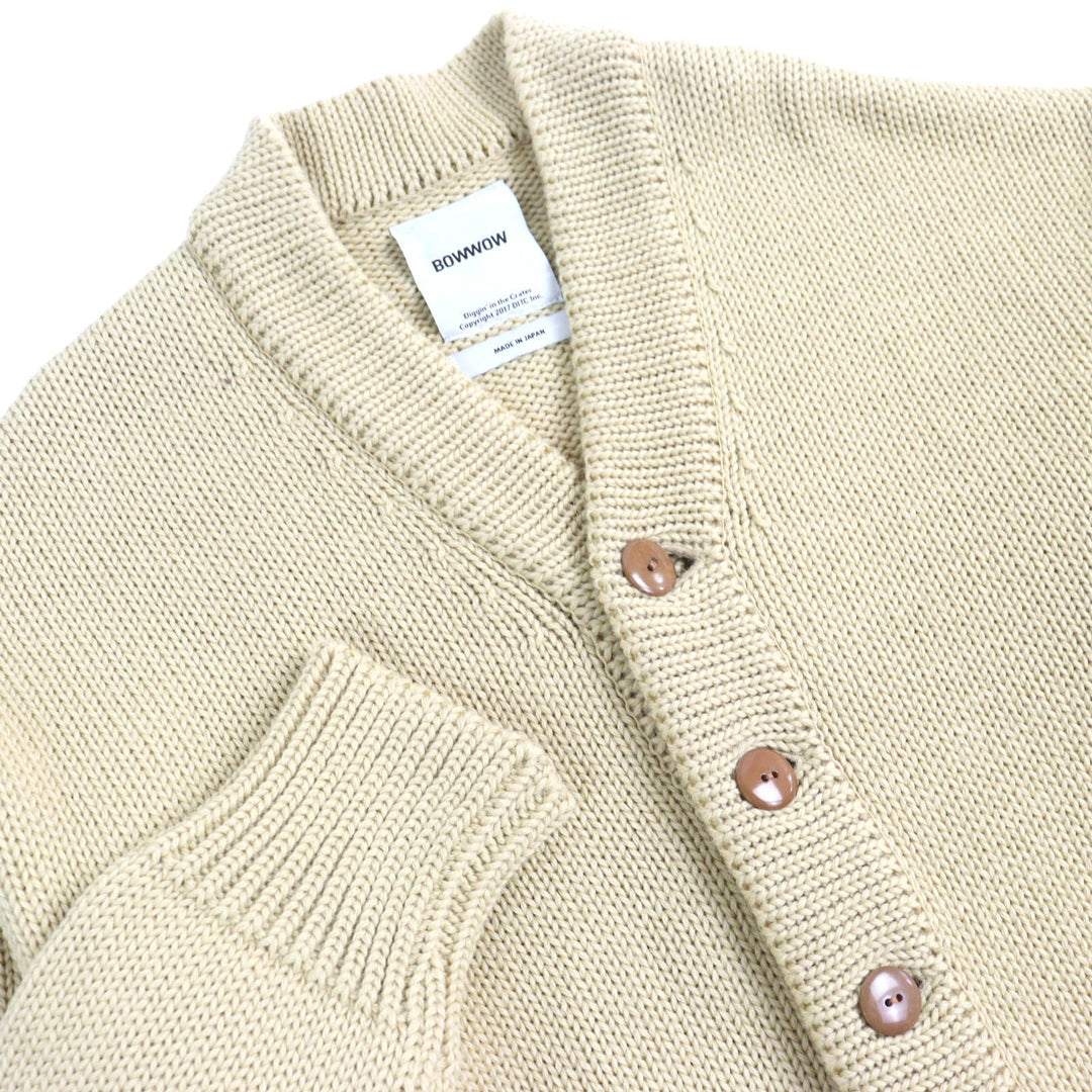 Excellent BOWWOW cardigan BEATLE MANIA CARDIGAN Leather elbow patch