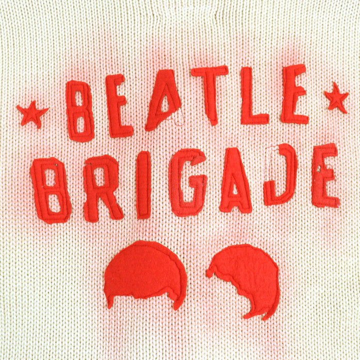 Excellent BOWWOW cardigan BEATLE MANIA CARDIGAN Leather elbow patch