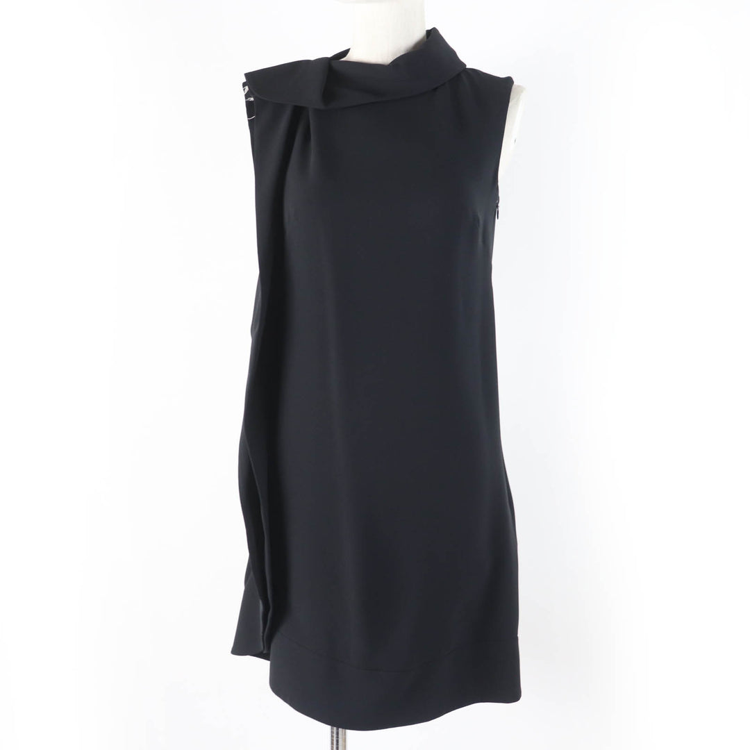 Excellent VALENTINO dress Design color sleeveless dress black silk Women 36