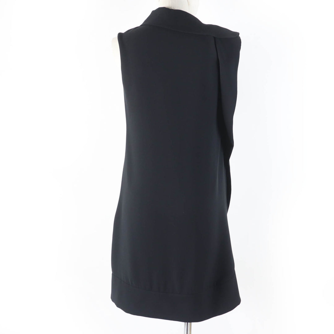 Excellent VALENTINO dress Design color sleeveless dress black silk Women 36
